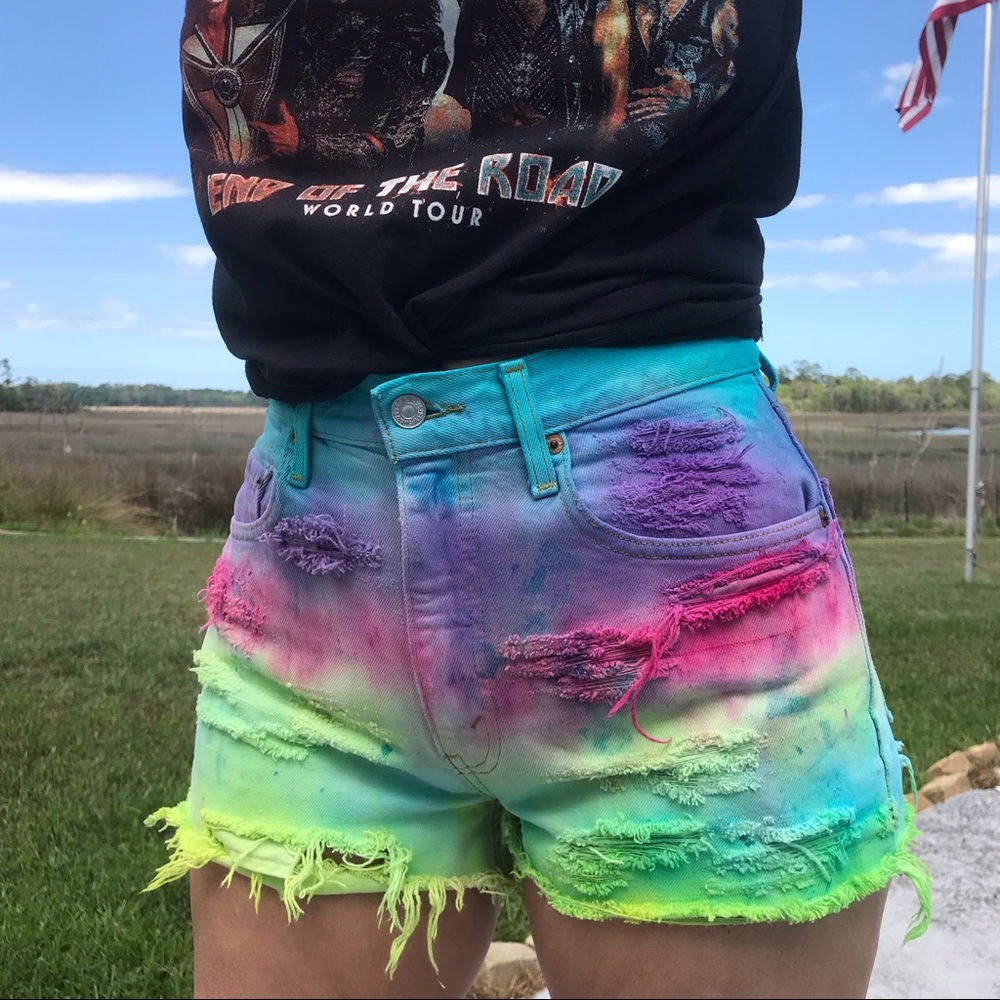 Vintage Levi’s 505 Tie Dye Orange Tag Shorts